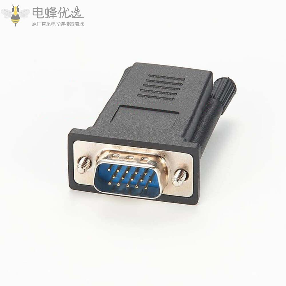 RJ45_8P8C母头转DB15公头适配器