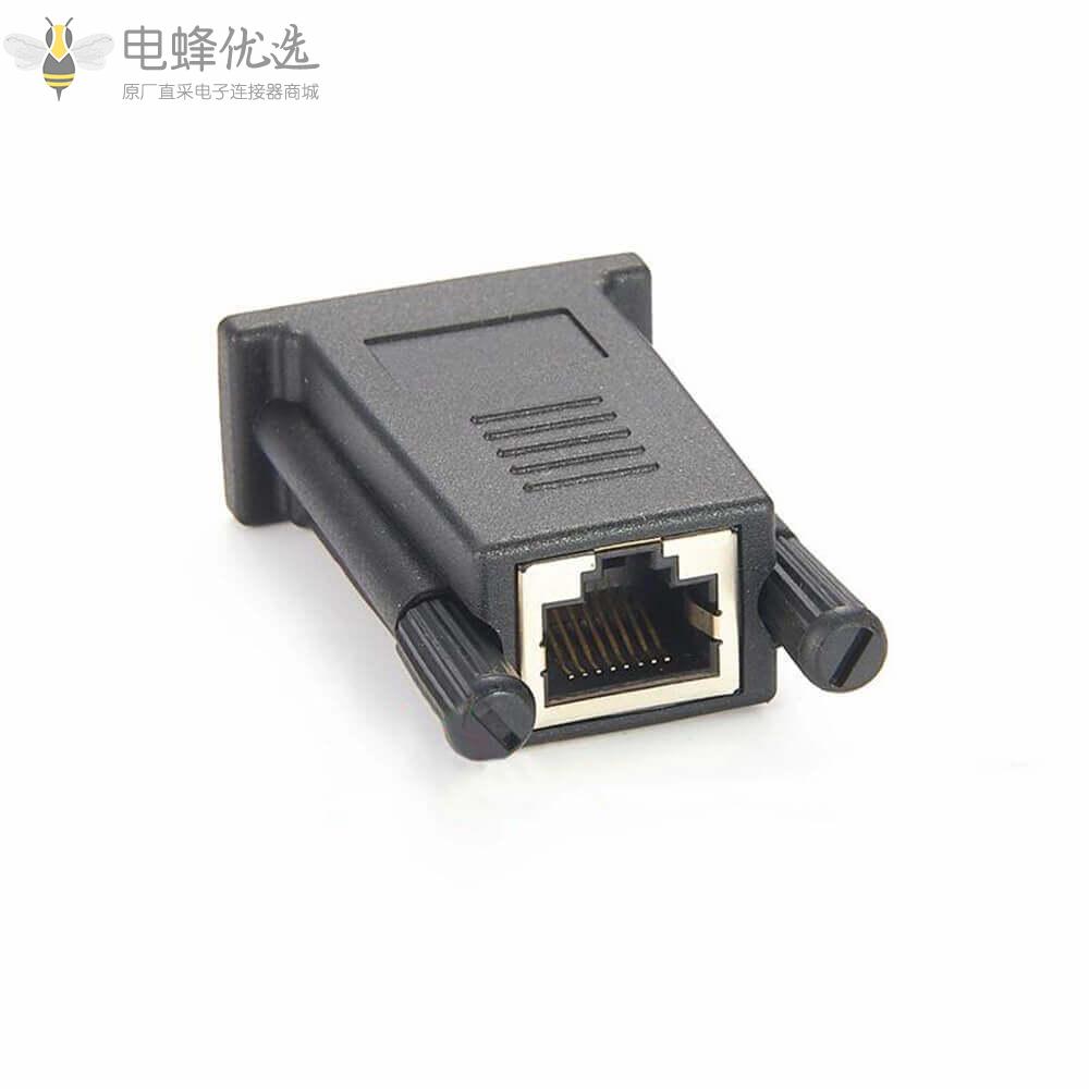 RJ45_8P8C母头转DB15公头适配器