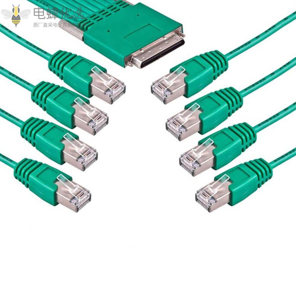 Cisco_Cab_Octal_Async_Octal_Cable_Hd68针公头转8_RJ45公头接3M连接线