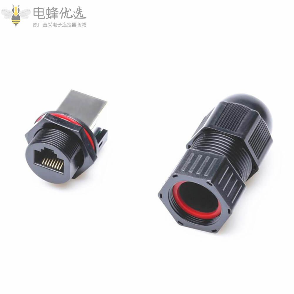 带RJ45母头到标准端接RJ45公头的IP67电缆