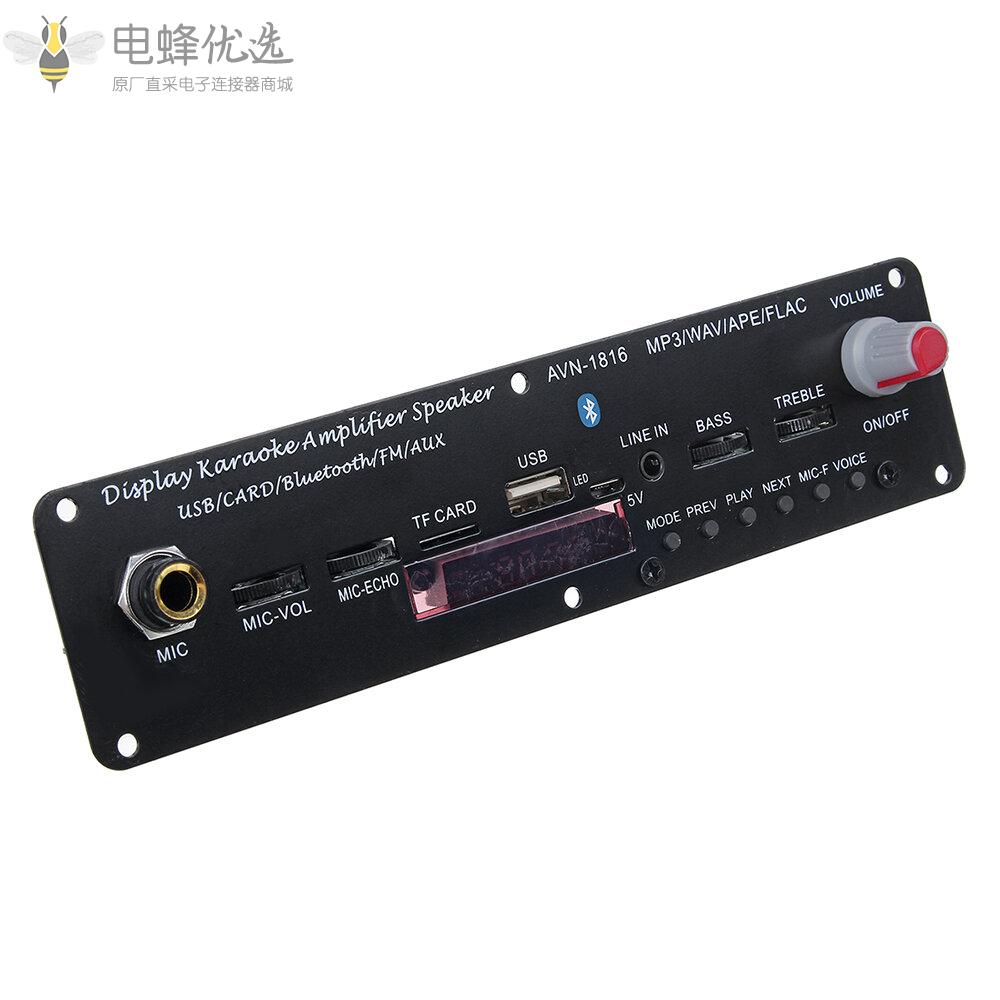 20W蓝牙5.0功放音频解码板3.7V/5V独立混响支持FM_AUX