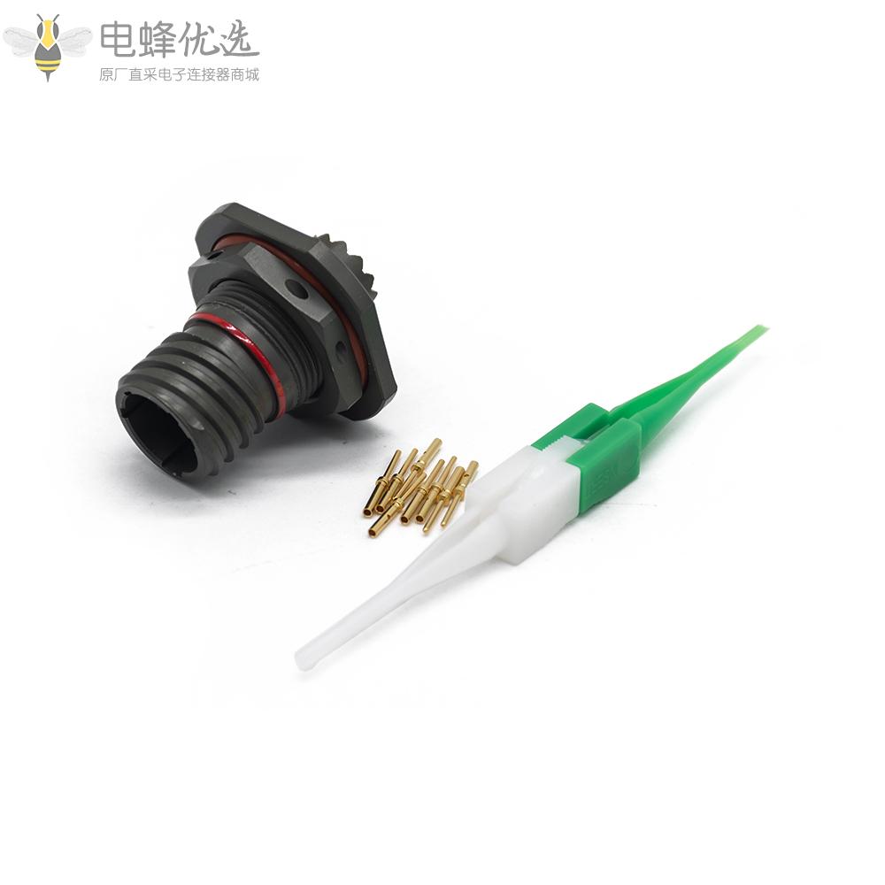 D38999连接器6芯螺母安装N键位24号壳体带针公座