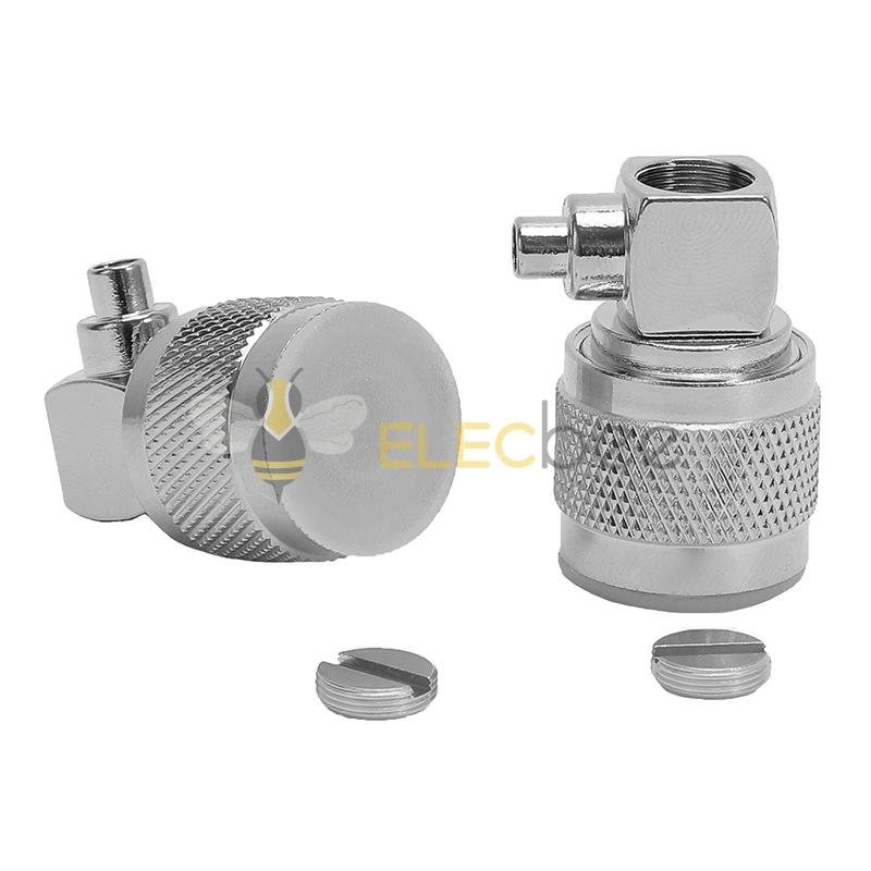 N-JWB3全铜镀镍 N型弯公头接RG402 141半柔半钢线 射频同轴连接器