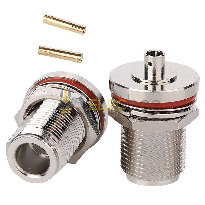N-KYB3 厂家射频同轴连接器N型母头外螺内孔半柔半钢 接RG402线缆