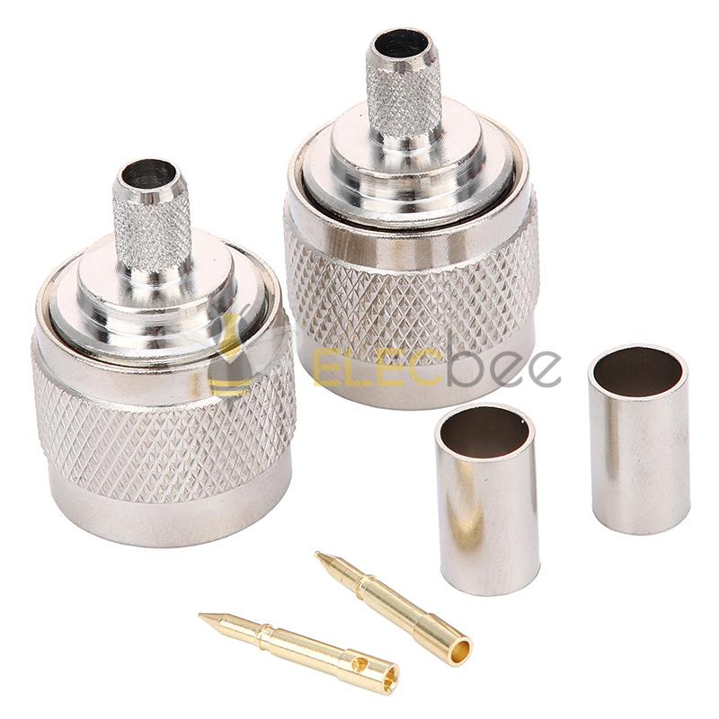 N-J-5厂家射频连接器 N型公头50-5压接天线接头适用RG6 LMR300线缆