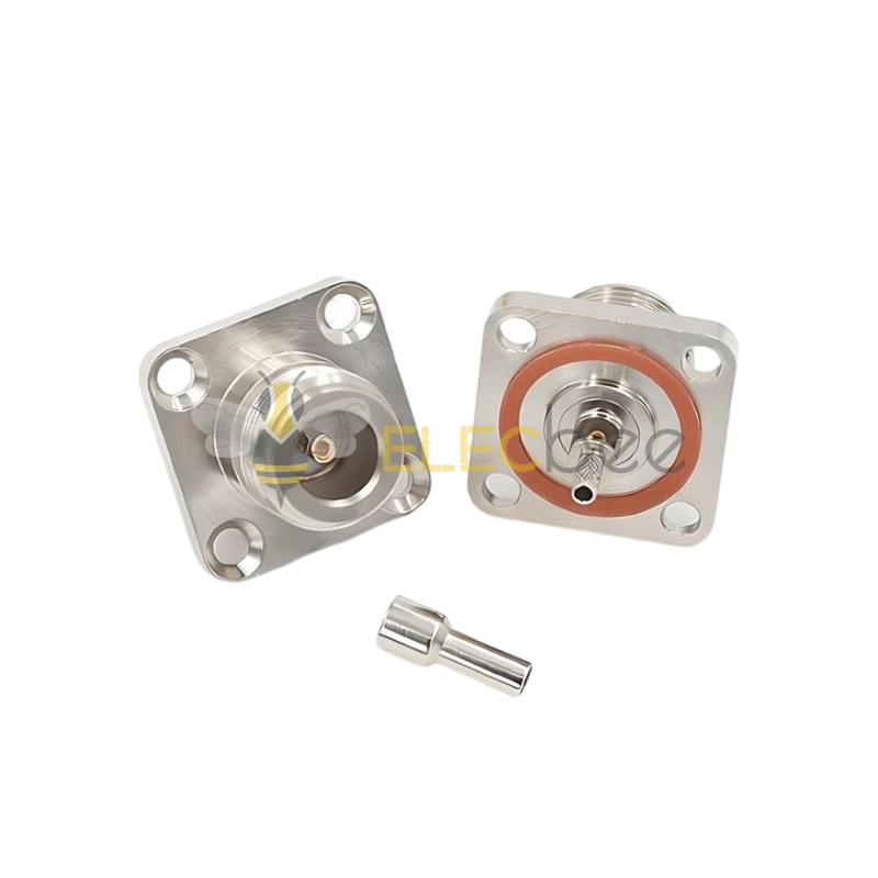 N-KF-1.5 N型射频全铜同轴  4 孔法兰 开口 N型外螺内孔