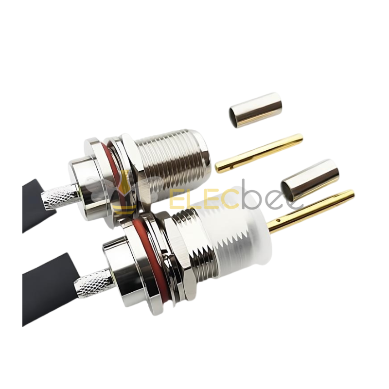 N-KY-3加强款射频N母头50欧加长型N-KY-3 带螺母防水垫片适配RG142/400