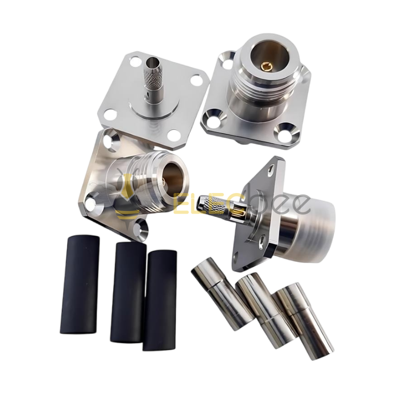 N-KF-1.550欧射频连接器N型接头沉孔法兰型N母座方板N-KF-3接线型