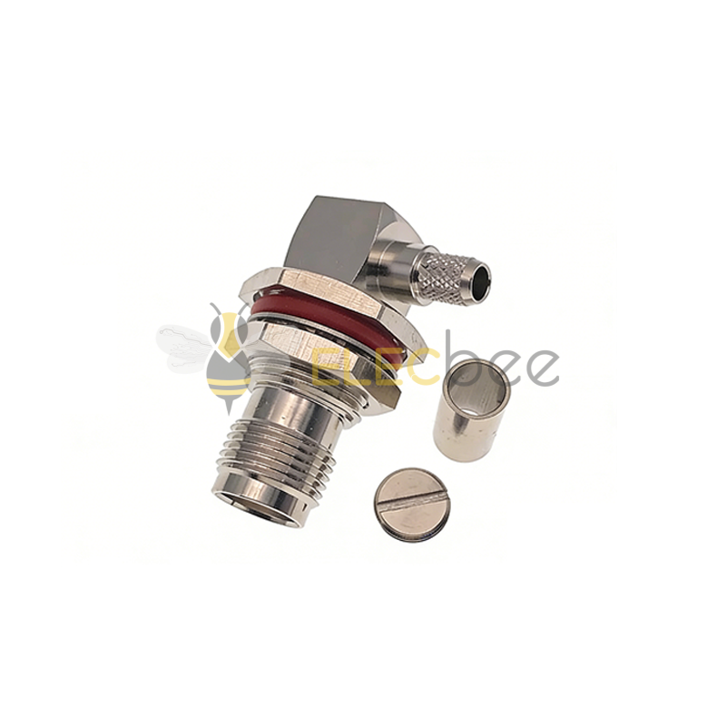 射频TNC-KW-3同轴馈线接头TNC母弯头90度带防水垫圈可固定TNC-KY