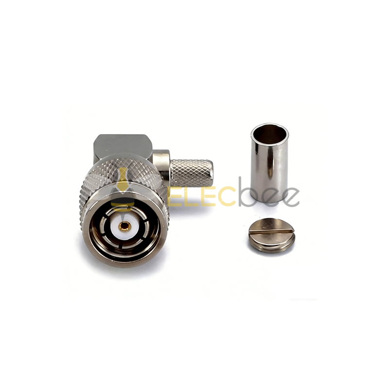 全铜 RPTNC-C-JW3 压接型TNC弯公头(内螺内孔)馈线接头 可接50-3