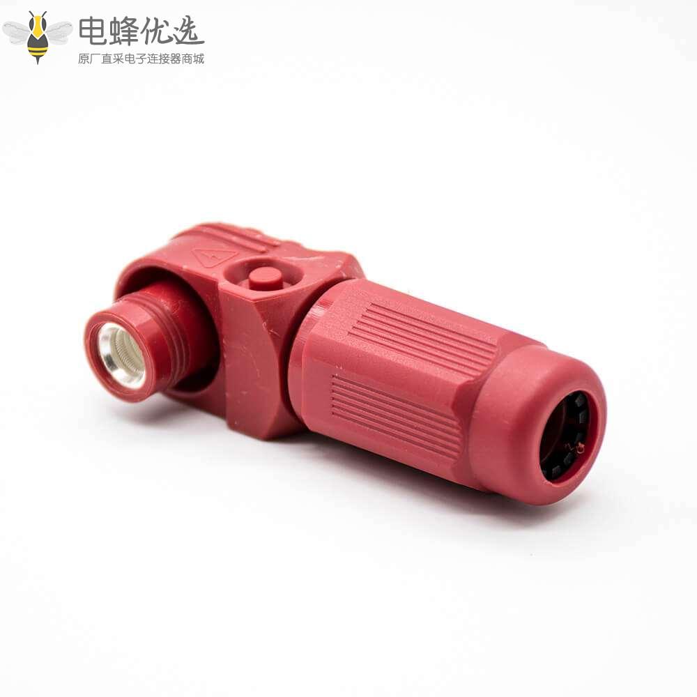 单芯大电流连接器IP67弯式插头12mm单芯红色塑料350A接线