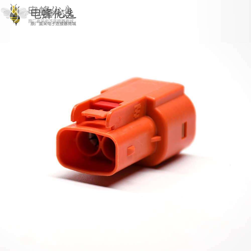 高压连接器直式插头2芯电流150A塑料绝缘体