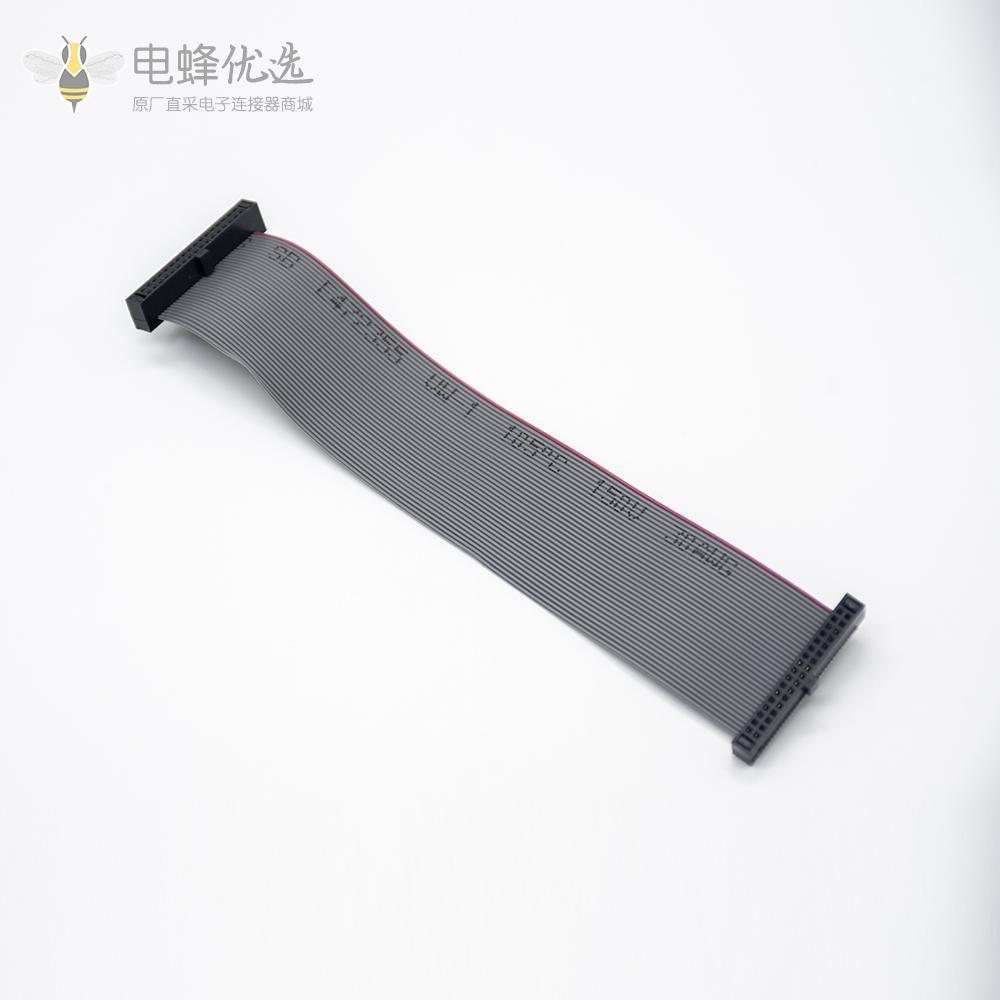 1.27mm间距,排线,2x17针,34针,34线,IDC扁平带状电缆,长度7.5CM连接器