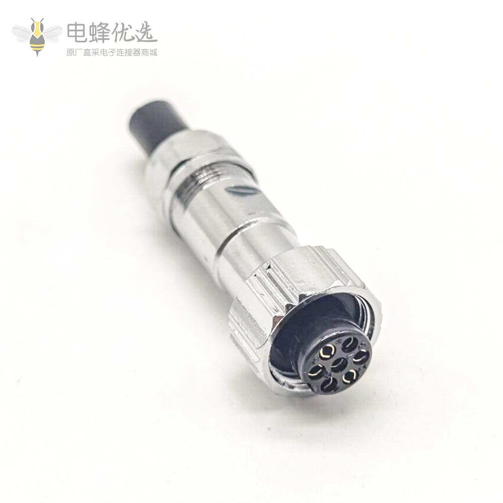 GX12直式7芯航空连接器5A125V焊线式IP67防水防尘母插头