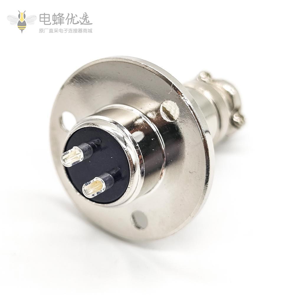 航空插头 GX16 2 Pin 法兰安装圆形连接器