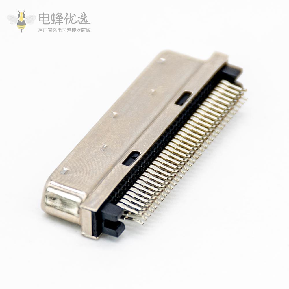 SCSI接口68针VHDCI公头直式夹板式PCB板安装连接器