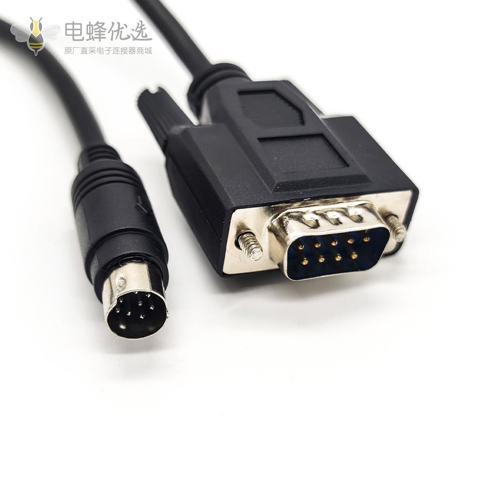 DB15P转MINI DIN6P公28AWG 通讯电缆20cm